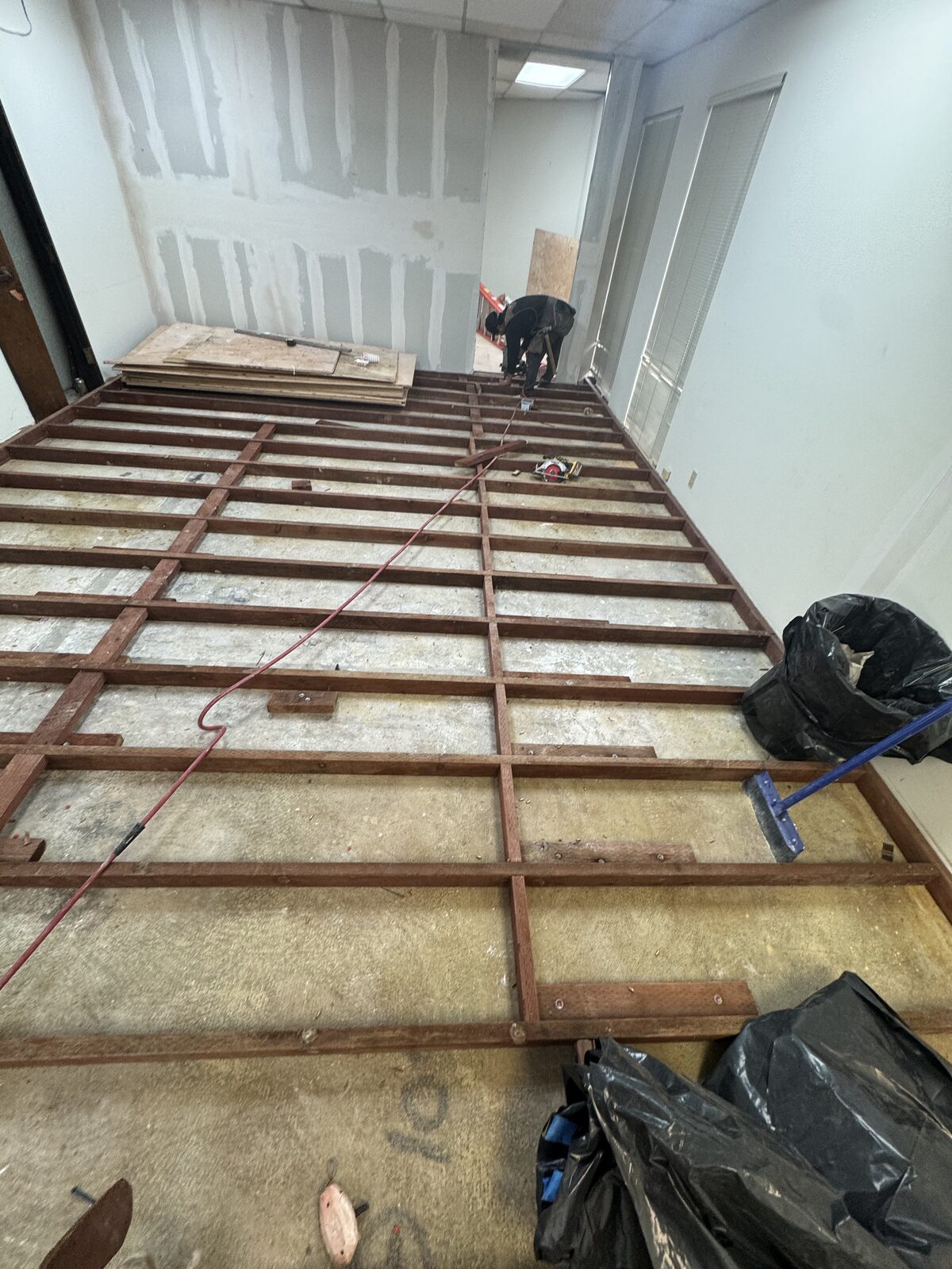 Sleeper framing for the dance platform